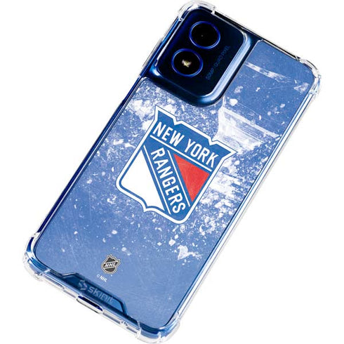 NHL New York Rangers Frozen Moto G 5G (2024) Clear Case